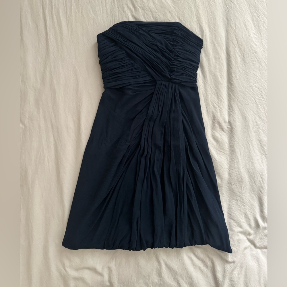 Tufi Duek Navy Blue Cocktail Dress - 100% Silk
